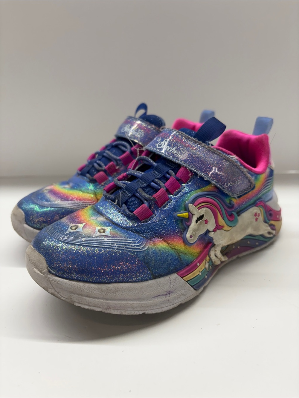 Used Skeachers Rainbow Unicorn Sneakers Size 11.5